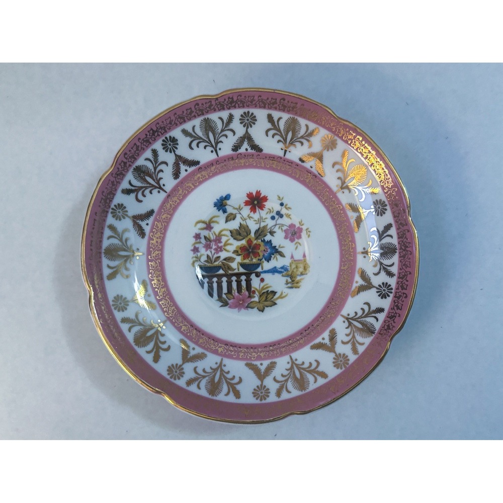 Vintage Royal Grafton Bone China Saucer Pink Gold Trim #1840